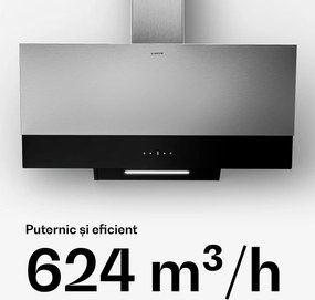 Klarstein Verosteel hotă de bucătărie | Elegantă, minimalistă, puternică | Clasa energetică A | 624 m³/h | 90 cm