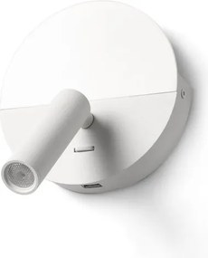 Aplica cu reader LED directionabil stil minimalist DUAS USB C alb