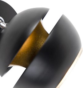 Proiector modern cu 1 lumină negru cu interior auriu - Buell Deluxe