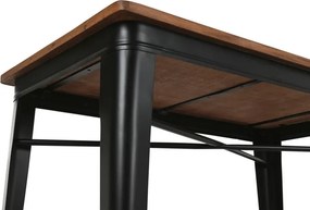 Masă înaltă tip bar cu structură metalică și blat maro , "Barme"