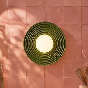 Plafonieră retro verde cu sticlă opal - Lila
