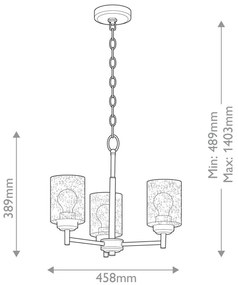 Lustră pe lanț Kichler KL-WINSLOW3-NBR WINSLOW 3xE27/60W/230V alamă