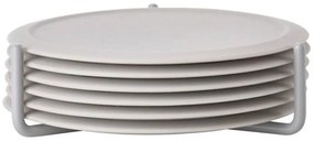 Set 6 suporturi cană cu stand Zone Singles, gri deschis