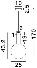 Pendul, Lustra design modern Entero fumuriu