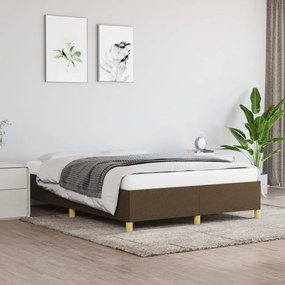 347160 vidaXL Cadru de pat, maro închis, 140x190 cm, material textil