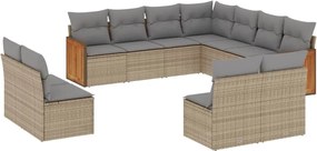 vidaXL Set canapele de grădină cu perne, 11 piese, bej, poliratan