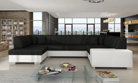 Canapea modulara cu spatiu pentru depozitare, 320x73x207 cm, Havana L02, Eltap (Culoare: Maro inchis texturat / Bej deschis)