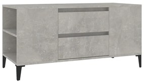 Comoda TV, gri beton, 102x44,5x50 cm, lemn prelucrat 1, Gri beton