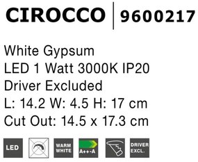 Spot LED incastrabil ideal pentru iluminat scara sau hol CIROCCO, 14,2x17cm NVL-9600217