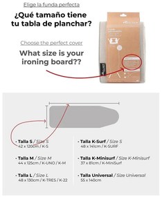 Husă pentru masă de călcat 141x48 cm K-Surf – Rolser