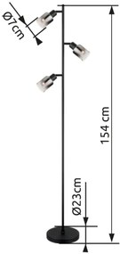 Lampadar Globo 54308S HUBERTUS 3xE14/40W/230V