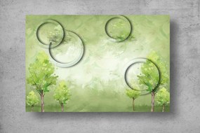 Tapet Premium Canvas - Cercuri si copaci inverziti abstract