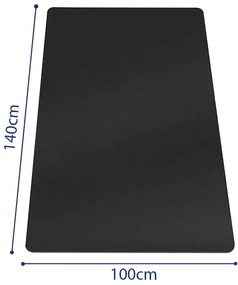 Covoras de plastic negru sub scaun 100 x 140 cm