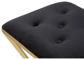 Scaun de bar negru/auriu tapițat (înălțime șezut 75 cm) Piramid – Mauro Ferretti