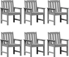 vidaXL Scaun pentru Grădină 6 pcs Gri deschis 65.5 x 59 x 88 cm