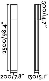 Lampă de exterior FARO 74444E DATNA 2G11/36W/230V IP65