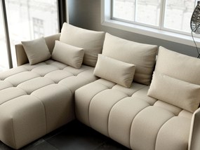 Colțar extensibil dumonde cu ladă de depozitare si sezut confortabil din spuma high-density, Malta Enjoy Camel 235x185 cm