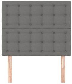 Tablii de pat, 2 buc, gri inchis, 90x5x78 88 cm, textil 2, Morke gra, 90 x 5 x 118 128 cm