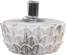Lampă cu ulei decorativ stil vintage cu model auriu gri ciment și oțel inoxidabil, „Vittel”