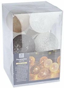 Instalație luminoasă LED Livorno, 10 globuri, diam. 6 cm, alb cald, 1,5 m