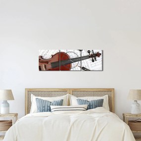 Tablou - Unelte muzicale (cu ceas) (90x30 cm)