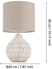 Eglo 99332 - Lampă de masă BELLARIVA 1xE27/40W/230V