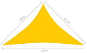 Panza parasolar, galben, 3,5x3,5x4,9 m, HDPE, 160 g m   Galben, 3.5 x 3.5 x 4.9 m