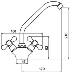 FERRO - Baterie pentru chiuvetă ANTICA, bronz