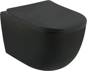Capac WC slim Fluminia Minerva Quick Release softclose negru