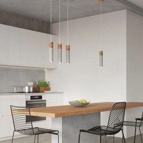 Lustră pe cablu ZANE 1xGU10/40W/230V beton/lemn Sollux SL.0965