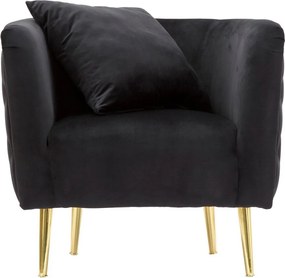 Fotoliu negru cu tapițerie din catifea Bucarest – Mauro Ferretti