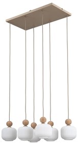 Candelabru suspendat pe cablu BALLO, 6xE14/10W/230V, bej