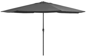 vidaXL Umbrelă de soare de grădină, stâlp metalic, antracit, 390 cm