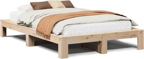 vidaXL Cadru de pat fără saltea, 120x190 cm, lemn masiv pin