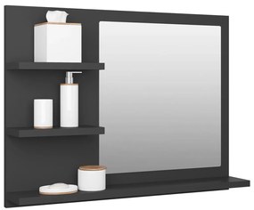 Oglinda de baie, gri, 60x10,5x45 cm, PAL Gri