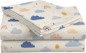 Cearsaf din bumbac CLOUDIRO colorat 140x240 cm