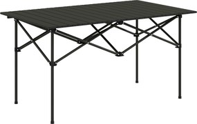 Outsunny Masă de camping pliabilă cu blat rulabil, masă de grădină din aluminiu 2 persoane 95 x 55 cm Negru | Aosom Romania
