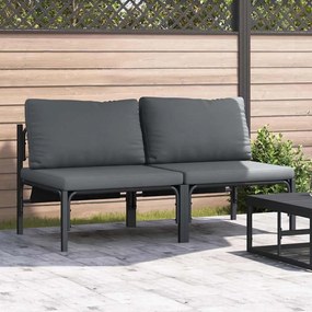 vidaXL Mobilier pentru Exterior cu pernă cu pernă 2 pcs Antracit Oțel