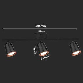 Spot LED 3xLED/5W/230V 3000K negru
