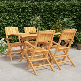 3155009 vidaXL Set masă pentru grădină, lemn masiv de tec, 5 piese