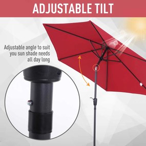 Outsunny Umbrelă de Grădină Inclinabilă cu Manivelă, Rezistentă la UV, Φ2.7x2.35m, Diverse Culori | Aosom Romania