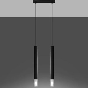 Lustră pe cablu VIZIER 2xG9/40W/230V neagră Sollux SL.0961