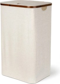 Coș de rufe crem din material textil Bamboo/Linen – Bigso