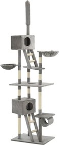vidaXL Ansamblu pisici cu stâlpi din funie de sisal, 230-260 cm Gri
