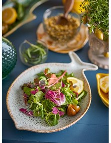 Farfurie albastră/bej pentru servire din gresie Fleur – Bloomingville