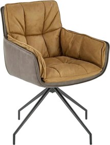 Scaun dining modern K523, maro/negru, stofa/piele ecologica, 61x61x85