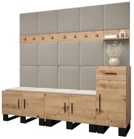 Set mobilier pentru hol Amanda 8 (Stejar artisan + bej). 1085920