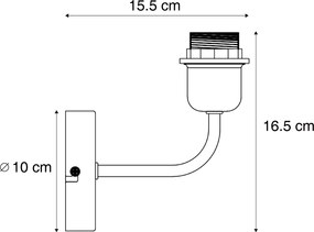 Lampă de perete vintage aurie fără abajur - Matt