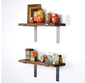 Raft decorativ de perete Dupone 2 (Nuc + negru) . 1093681