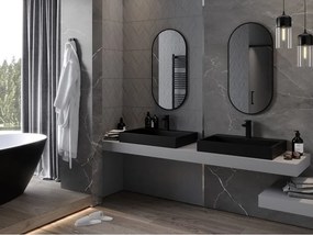 Mexen Loft oglindă de baie ovală 90 x 45 cm, ramă neagră - 9851-090-045-000-70